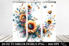 Abstract Vibrant Wreath Sunflower | 20 Oz Tumbler Product Image 2