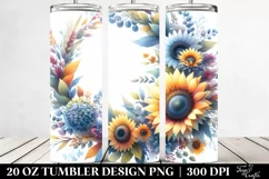 Abstract Vibrant Wreath Sunflower | 20 Oz Tumbler Product Image 2