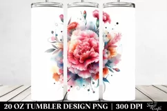 Watercolor Abstract Colorful Carnation | 20 oz Tumbler Product Image 2
