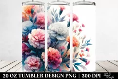Watercolor Abstract Colorful Carnation | 20 oz Tumbler Product Image 2
