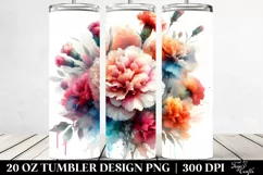 Watercolor Abstract Colorful Carnation | 20 oz Tumbler Product Image 2