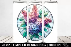 Round Stained Lilac Design|20 Oz Tumbler Product Image 2