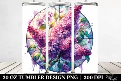 Round Stained Lilac Design|20 Oz Tumbler Product Image 2