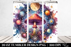 Vibrant Magical Mushroom Clipart, Transparent 20 Oz Tumbler Product Image 2