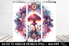 Vibrant Magical Mushroom Clipart, Transparent 20 Oz Tumbler Product Image 2
