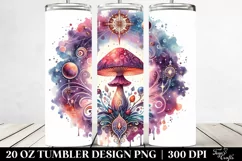 Vibrant Magical Mushroom Clipart, Transparent 20 Oz Tumbler Product Image 2