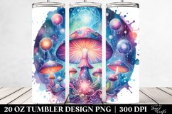 Vibrant Magical Mushroom Clipart, Transparent 20 Oz Tumbler Product Image 2