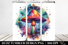 Magical Celestial Mushroom Clipart 20 Oz Tumbler Product Image 2