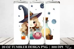 Retro Smiling Witch Watercolor Tumbler Product Image 2