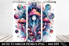 Vibrant Magical Mushroom Clipart, Transparent 20 Oz Tumbler Product Image 2