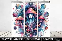 Vibrant Magical Mushroom Clipart, Transparent 20 Oz Tumbler Product Image 2