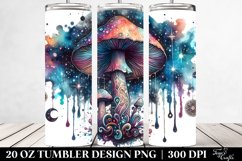 Vibrant Magical Mushroom Clipart, Transparent 20 Oz Tumbler Product Image 2