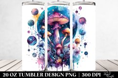 Vibrant Magical Mushroom Clipart, Transparent 20 Oz Tumbler Product Image 2