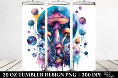 Vibrant Magical Mushroom Clipart, Transparent 20 Oz Tumbler Product Image 2