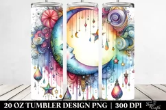 Whimsical Half Moon and Stars on 20 oz Tumbler Product Image 2