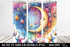 Whimsical Half Moon and Stars on 20 oz Tumbler Product Image 2