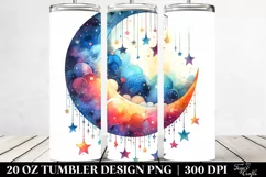 Whimsical Half Moon and Stars on 20 oz Tumbler Product Image 2