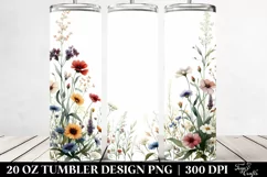 Centered Watercolor Wild Flowers | 20 Oz Tumbler Product Image 2