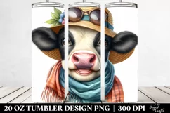 Cow Portrait Sun Hat | 20 Oz Tumbler Product Image 2