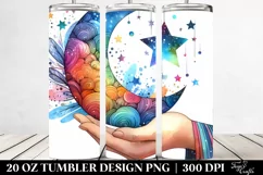 Colorful Half Moon and Stars on 20 oz Tumbler Product Image 2
