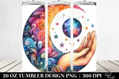 Colorfull Half Moon and Stars on 20 oz Tumbler Product Image 2