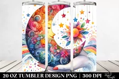 Colorful Half Moon and Stars on 20 oz Tumbler Product Image 2