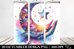 Colorful Half Moon and Stars on 20 oz Tumbler Product Image 2