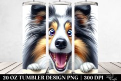 Crazy Looking Collie Watercolor Design|20 Oz Tumbler Product Image 2