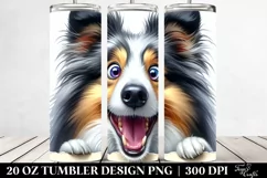 Crazy Looking Collie Watercolor Design|20 Oz Tumbler Product Image 2
