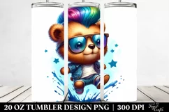 Cute Baby Bear Jumping, Transparent 20 Oz Tumbler Product Image 2