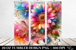 Gerbera Marble Background | 20 Oz Tumbler Product Image 2