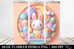 Pastel Rabbit Clipart, Transparent 20 Oz Tumbler Product Image 2