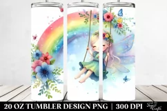 Whimsical Fairy Swinging from a Rainbow | 20 Oz Tumbler Product Image 2