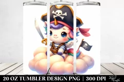 Cute Baby Unicorn Pirate Clipart Product Image 2