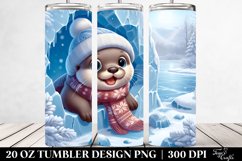 Cute Baby Otter in Winter Clipart Product Image 2