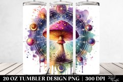 Vibrant Magical Mushroom Clipart, Transparent 20 Oz Tumbler Product Image 2