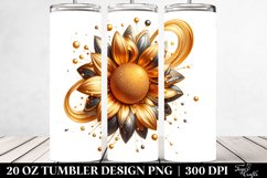 Abstract Shiny Sunflower Splash | 20 Oz Tumbler Product Image 2