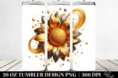 Abstract Shiny Sunflower Splash | 20 Oz Tumbler Product Image 2