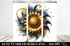 Abstract Shiny Sunflower Splash | 20 Oz Tumbler Product Image 2