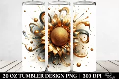 Abstract Shiny Sunflower Splash | 20 Oz Tumbler Product Image 2