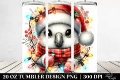 Cute Baby Parrot with Santa Hat Clipart Product Image 2