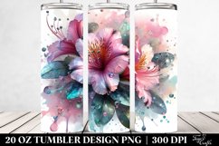 20 Oz Tumbler Sublimation | Glossy Azalea with Metallic Product Image 2