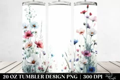 Centered Watercolor Wild Flowers | 20 Oz Tumbler Product Image 2