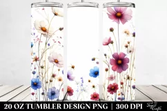Centered Watercolor Wild Flowers | 20 Oz Tumbler Product Image 2
