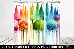 Colorful Whimsical Rainbow Trees | 20 Oz Tumbler Product Image 2