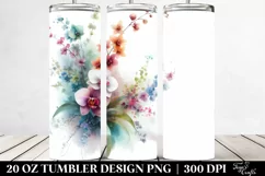 Abstract Colorful Watercolor Orchid White Background Tumbler Product Image 2