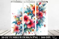 Abstract Vibrant Hawaiian Flowers | 20 oz Tumbler Product Image 2