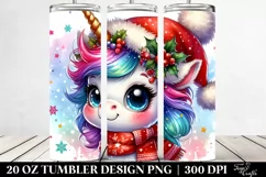 Vibrant Baby Unicorn with Christmas Decor, Transparent 20 Oz Product Image 2