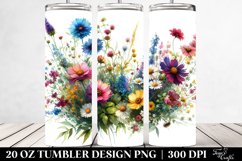 Watercolor Wild Flowers | 20 Oz Tumbler Product Image 2
