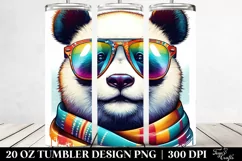 Quirky Colored Panda Portrait|20 oz Tumbler Product Image 2